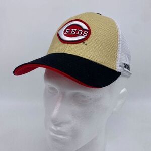 Cincinnati Red Hats Adult OSFA Tan Black Trucker Baseball Men Montgomery Inn NEW